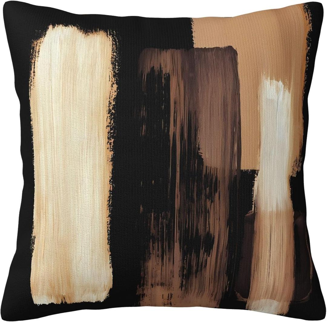Black Brown Throw Pillow Velvet Pillowcase Home Set Comfortable Square Bed Decoration Outdoor Sofa Living Room Office Cushion Cover 18 "x18 Inch (Color-3)