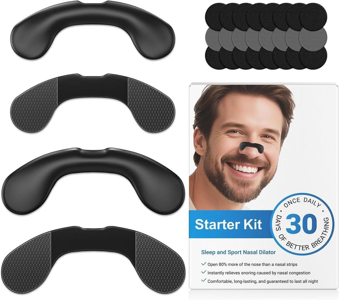 Nasal Strips for Snoring, Extra Strength Snoring Solution Nose Strips, Improve Breathing and Sleep Quality (30 Count, Black)