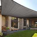 LOVE STORY 20' x 26' Rectangle Dark Grey Sun Shade Sail Canopy UV Block for Outdoor Patio Garden Backyard