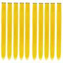 SEVENHEAD Hair Extension Clips 10pcs in Yellow 20 Inch Straight Hair Synthetic Fiber Hairpieces for Party