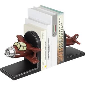 Airplane bookends Pilots Gifts,Airplane Decor Pilot Gifts for Men,Airplane Propeller Bookends Set for Aviation Lovers,Rustic Home Accessories Office Tudy Room Library Desktop Bookshelf Airplane bookends Pilots Gifts,Airplane Decor Pilot Gifts for Men,Airplane Propeller Bookends Set for Aviation Lovers,Rustic Home Accessories Office Tudy Room Library Desktop Bookshelf