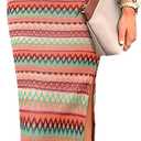 PRETTYGARDEN Womens Maxi Tank Spring Dress Sleeveless Crew Neck Striped Side Slit Casual Long Bodycon Dresses (Pink)
