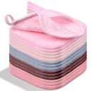 15 Pcs Reusable Makeup Remover Cloths, Ultra Soft Microfiber Makeup Remover Towels for Face Eraser Cloths Gentle Eye Makeup Remover Pads for All Skin Types, 5" x 5", Multicolor