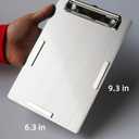 Stainless Steel Magnetic Clipboard with Pen - Multiple Sizes, Magnetic Design, Essential for Office and Home (6.3 x 9.3 Inches)