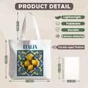 Lemons Fruits Food Tote Bag Gifts for Women, Canvas Aesthetic Reusable Grocery Bags Shopping Bags (Italy-lemon01)