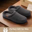 VeraCosy Men's Moccasin Slippers Comfy Soft Durable Slip-on Indoor Memory Foam House Shoes (US 9-10, Dark Grey)