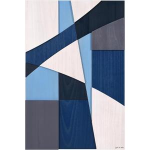Whispers of Blues II" Hand Made & Hand Finished Solid Paulownia Wood Abstracts Wall Art