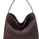 Womens Trendy Suede Woven Tote Bag Shoulder Bags For Women Fall Winter Hobo Purse Work Purses Suede Travel Handbag 2025 (Chocolate)