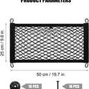 [4 Pack] Cargo Storage Net, DEDC Cargo Net Pocket Universal Accessories Elastic Automotive Large Cargo Net Storage Mesh Pocket with 16 Mounting Screws, Hooks for Truck Car SUV Boats (19.7"x9.8")