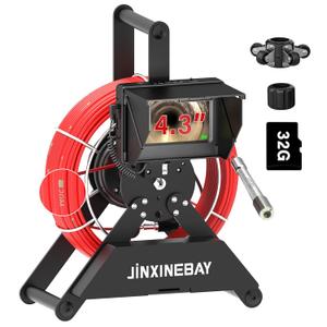 Sewer Pipe Inspection Camera, 4.3" IPS Monitor 16GB TF Card DVR, IP68 1200TVL HD Camera 20M/65FT Fiberglass Cable, 5600mAh Battery Night Vision, for Home/Contractor/Plumber