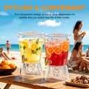 1.6 Gallon Drink Dispenser for Parties, 2 Pack Plastic Beverage Container with Stand for Counter Tops, for Tea,Drinks, Juice, Punch & Water Party Hosting