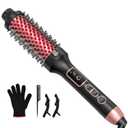 Upgraded Infrared Thermal Brush, Hair Dryer Brush with 5 Heat Settings & LED Display, 1.5 Inch lonic Blow Dryer for Hair Straightener & Curling Wand, Dual Voltage, Blowout Look, Gifts for Women