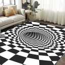 Optical Illusion Rug 2' x 3' 3D Area Rug Black and White Doormat Vortex Carpet Floor Mat for Kids Boys Girls Entryway Bedroom Living Room