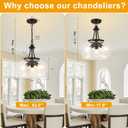 14.2" Modern Pendant Lights Kitchen Island, 3-Light Matte Black Pendant Light Fixtures with Clear Glass Shade, Industrial Hanging Pendant Lights Fixture for Kitchen Island Dining Room Bedroom Entryway