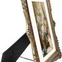 SIMON'S SHOP 11x14 Picture Frame with Mat, Vintage Picture Frames 11x14 Matted to 8x10, Classic Gold Frame with Carved Ornate Floral Lattice Patterns