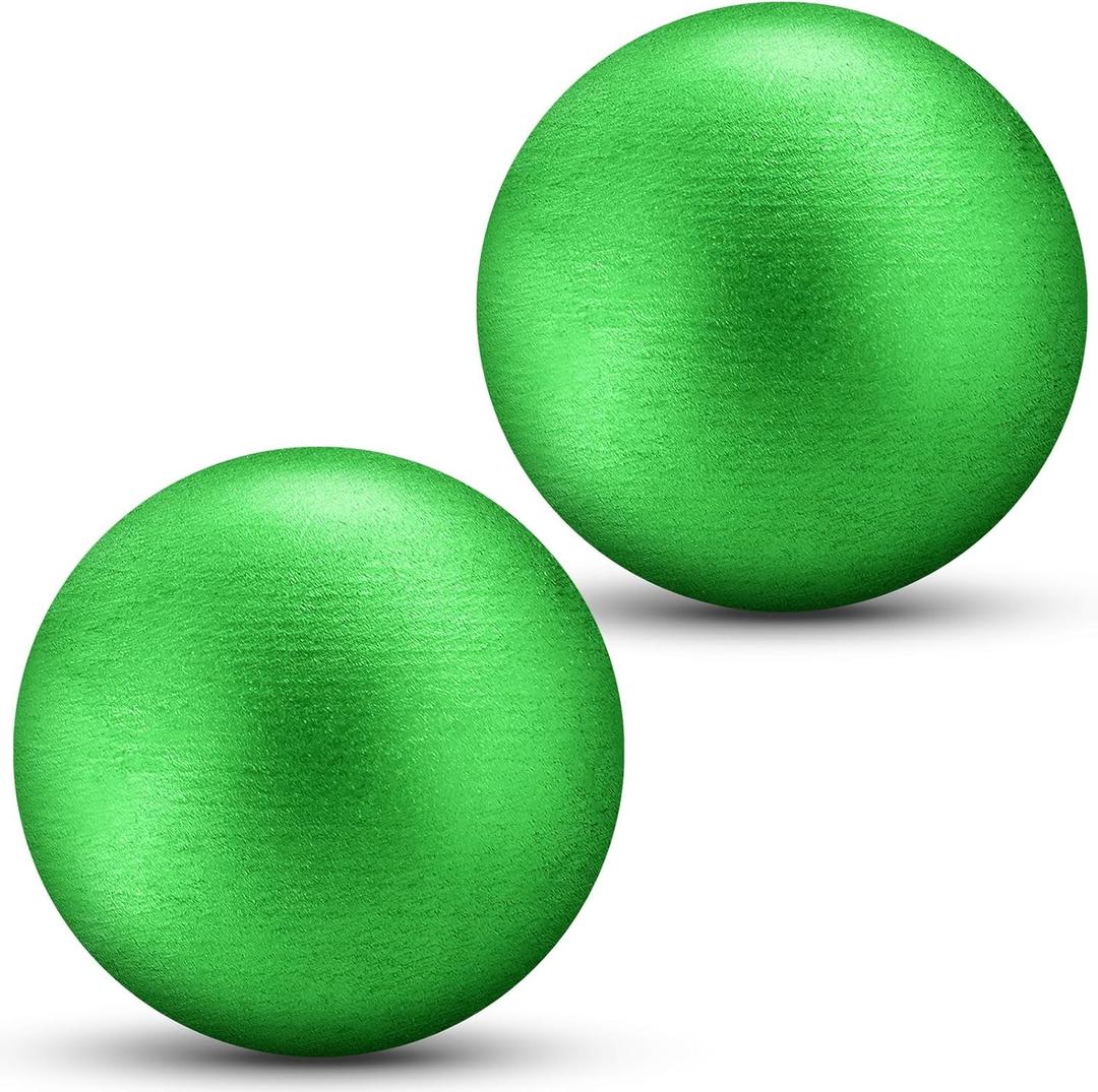 2 Pcs Shot Put Balls Track and Field Iron Shot Put Outdoor Green Cast Metal Shotput Weight Balls for High School Competition Practice