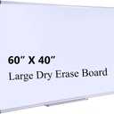 60" x 40" Magnetic Dry Erase Whiteboard with Pen Tray | Large Wall Mounted Aluminum Frame White Board for Office, Classroom & Home | Premium Presentation Board with Smooth Writing Surface
