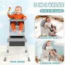Baby High Chair, High Chairs for Babies and Toddlers, Light Weight Portable Highchair, Comfortable Feeding, Multi-Use Easy Clean High Chair (Gray)