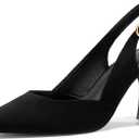 Rilista Women's Slingback Kitten Heels Closed Pointed Toe Backless Wedding Party Dress Pumps Shoes (Size 9.5)