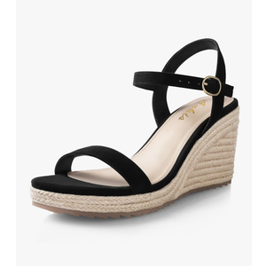 Size 8 Platform Wedge Sandals for Women, Black Brown White Nude Espadrille Womens Wedge Sandals Comfortable Open Toe Ankle Strap High Heel Wedges for Women Dressy Summer