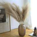 38" 10 Stems Faux Pampas Grass Decor - Tall Pampas Grass for Floor Vase Fluffy Artificial Pampas Grass for Boho Home Wedding Mothers Day Decoration (Brown)