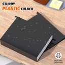 Shutex Extra Capacity Plastic Hanging File Folders,12 Pack Reinforced Hang Folders,Heavy Duty 2 Inch Expansion,Plastic Filing Cabinet Folders,Letter Size,Designed for Bulk Files, Medical Charts,Black