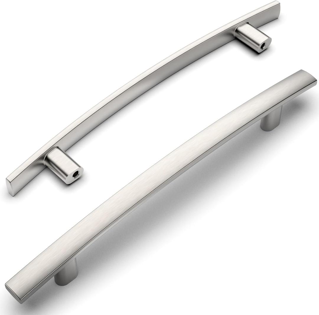 Amerdeco 10 Pack Brushed Satin Nickel 5 Inch(128mm) Hole Centers Kitchen Cabinet Pulls Hardware Kitchen Handles for Cabinets Cupboard Handles Drawer Pulls ZH0003