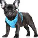 BARKBAY No Pull Dog Harness Large Reflective Dog Harness with Front Clip and Easy Control Handle for Walking Training Running with ID tag Pocket(Blue,S)