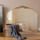PERFNIQUE Vintage Mirror, 36" X 30" Arched Antique Baroque Mirror, Gold Traditional Wall Decor, Ornate Decor Anthro Look Alike Decor for Bathroom Living Room Fireplace Entryway Hallway