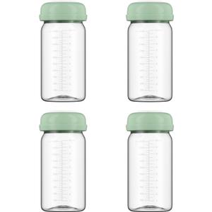 Breastmilk Storage Bottles Collection Bottles, 10oz Wide-Neck Breast Milk Container Compatible for Spectra S1 S2 SG Motif Luna Breast Pumps, Fit for 22oz Breast Milk Cooler & Fridge, 4 Packs