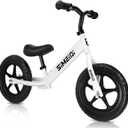 SIMEIQI 12" Balance Bike for Boys Girls 2 3 4 5 Years Old No Pedal Walking Balance Training Sports Bicycle for Kids Toddlers (White)