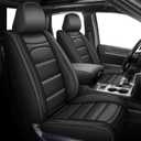 Black Leather Car Seat Covers Fit for Jeep Grand Cherokee 2011-2021 Accessories - Easy Install & Clean - Airbag Compatibility