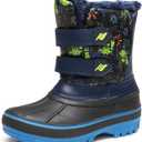 DREAM PAIRS Boys Girls Snow Boots Water-Resistant Outdoor Sport Warm Cozy Anti-Slip Cute Ankle Winter Shoes for Toddler/ Little/ Big Kid, Size 2 Little Kid, Black/ Neon/ Green, DUCKO