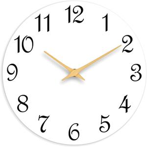 Roymnie Wall Clock, 8 Inch Modern Wall Clocks Battery Operated, Small Silent Non Ticking Clock Decorative for Kitchen, Bathroom, Bedroom, Desk, Bookshelf (White)