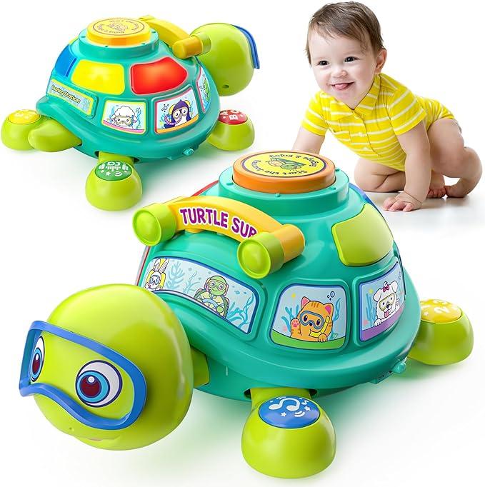 Educational Baby Toys 612 Month, Musical Crawling Turtle, Infant Toys for 6 7 8 9 10 Month Old Boy Girl, Christmas Bilingual Baby Gifts for 36912 Months