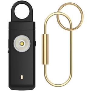 Rechargeable Personal Alarm for Women - Christmas Birthday Gifts for Women, Daughter, College Student, Teen Girl, Elders, Kids, Siren Alarm, Safety Keychain, USB Charging, Black