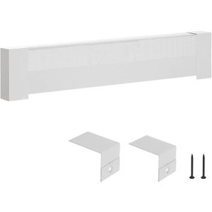 VEVOR Baseboard Heater Covers, Basic Series 3 ft Standard Electric Heating Unit Front Cover for Home Improvement, Heavy-duty Steel, Easy Installation for Bedroom Replacing Old Cover, White
