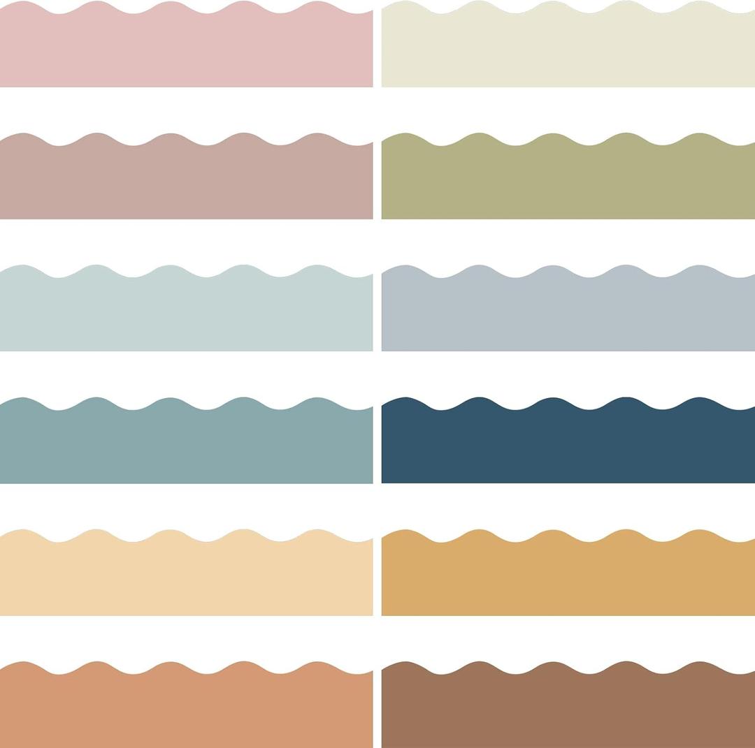 Containlol 236ft Boho Color Classroom Borders for Bulletin Board, Construction Scalloped Trim Bulletin Board Borders for Summer School Office Chalkboard Whiteboard Poster Decor (EXP 11/01/26)