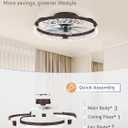 LEDIARY 20 Inch Low Profile Ceiling Fans with Lights and Remote, Fandelier Ceiling Fan Flush Mount, 3000K-6000K Dimmable LED Fan Light, Brown Modern Ceiling Fans with Lights for Bedroom