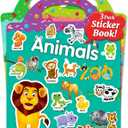 Benresive Reusable Sticker Book for Toddlers, Stickers for Kids, Travel Toys for Arts & Crafts Activities, Birthday Gift for Boys & Girls, Animals Dinosaurs Insects Themes