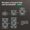 VIVOSUN 2-Pack 5 Tier Vertical Gardening Stackable Planter for Strawberries, Flowers, Herbs, Vegetables, Grey