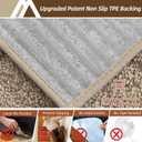 COSY HOMEER Edging Stair Treads Non-Slip Carpet Mat 28inX9in Indoor Stair Runners for Wooden Steps, Edging Stair Rugs for Kids and Dogs, 100% Polyester TPE Backing(4pc, Beige)