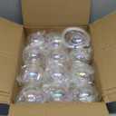 Aneco 12 Pcs Christmas Iridescent Ornaments Balls, 4 Inch Plastic Clear Ball with Fishing Line, Hanging Fillable Balls Ornament for Crafts DIY Xmas Tree Decor