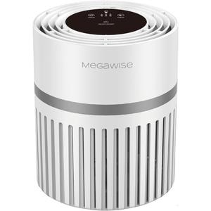 MEGAWISE Air Purifier for Large Rooms Up to 1076 ft², H13 True HEPA Filter, 99.97% 0.3 Micron Filtration, 25dB Quiet, CARB Certified Ozone Free, Portable Air Cleaner for Pets, Bedroom, Office, White
