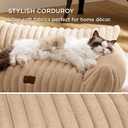 Bedsure Cute Cat Couch for Pets - Fluffy Small Dog Sofa with Premium Soft Corduroy Fleece, Pet Sofa with Removable Washable Cover, Supportive Dog Couch Bed for Small Medium Dogs, 30inch, Tuscan Beige (30x20x10", Sandy Tan)