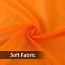 youleyar Solid Sheer Rod Pocket Curtain Voile Draperies 2 Panels White Beige Orange Grey Coffee 60 Inch Width 108 Inch Long 1 Pair for Kitchen Bedroom Children Living Room Yard(Orange,60W108L)