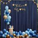 10ft x 7ft Navy Blue Backdrop Curtain for Parties Wedding Wrinkle Free Backdrop Drapes Panels for Baby Shower Gender Reveal Birthday Photo Photography Polyester Fabric Background Decoration