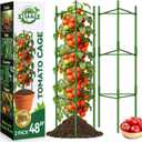 Halatool 2 Pack Tomato Cages for Garden, Up to 48in Adjustable Tomato Cage, Garden Stakes Tomatoe Trellis for Pots, Tomatoes Plant Support for Raised Garden Bed & Climbing Vegetables Flowers