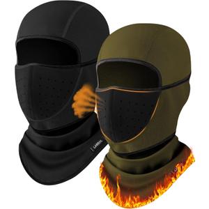 Labeol Winter Balaclava Ski Mask with Breathable Mesh Mask, Warm Face Cover for Men Women Cold Weather Skiing Cycling (One Size, Black+army Green)