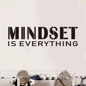 Motivational Quotes Wall Stickers for Office: Gym Inspirational Positive Vinyl Art Wall Decals for Classroom School - Mindset is Everything 25" X 7" (Small)